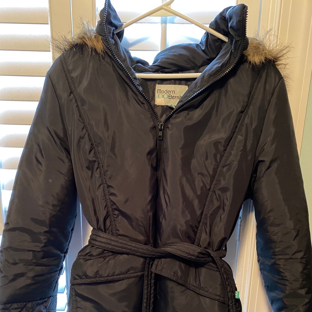 Modern Eternity Maternity Puffer with Belt